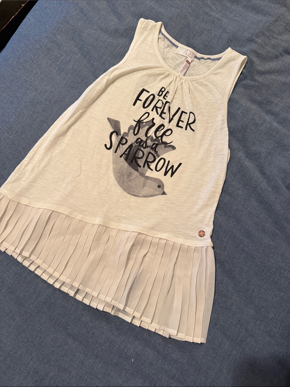 So Stinking Cute! Matilda Jane Cream Tank Top with Sparrow Print